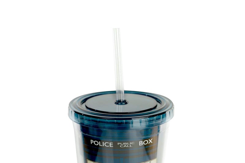 Seven20 Doctor Who TARDIS 22 Oz Acrylic Travel Tumbler With Lid & Straw - Double-Walled, BPA-Free Spillproof Cup Features Secure, Twist-On Cap & Matching Straw - Image 2